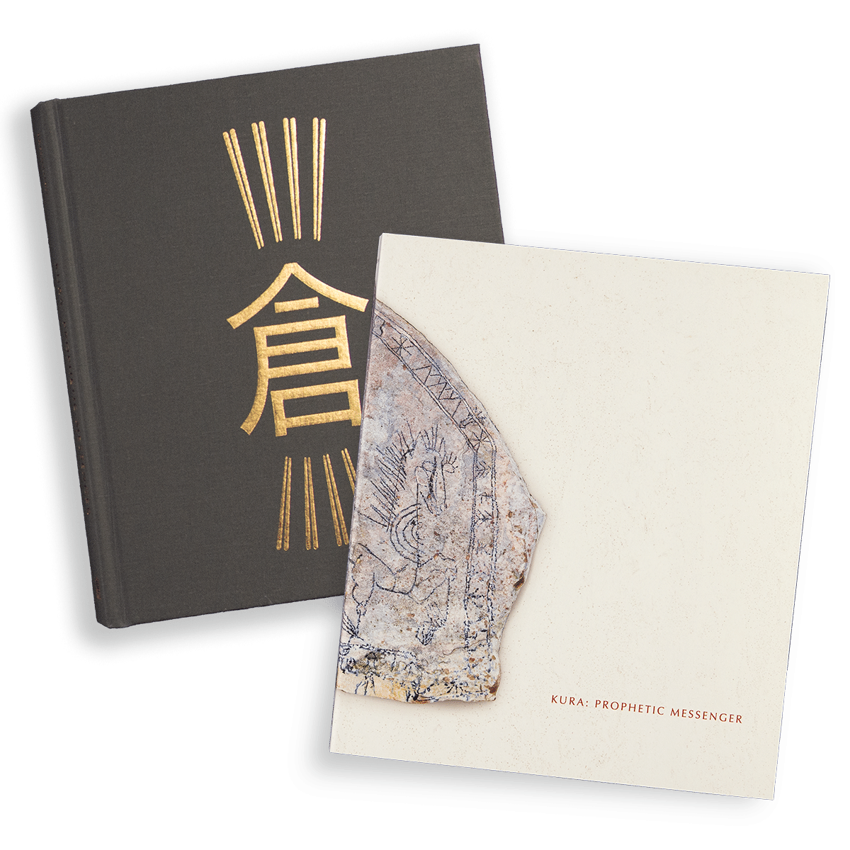 Showing the hardcover's foil stamping and the printed dust jacket/soft cover